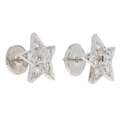 Vintage Chanel Comète Géode Diamond Stud Earrings in White Gold