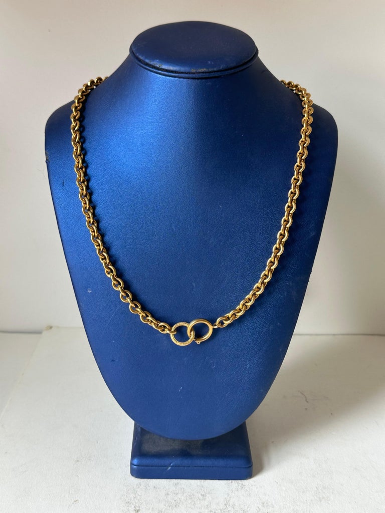 Vintage Chanel Cross in Gold Tone Metal For Sale at 1stDibs