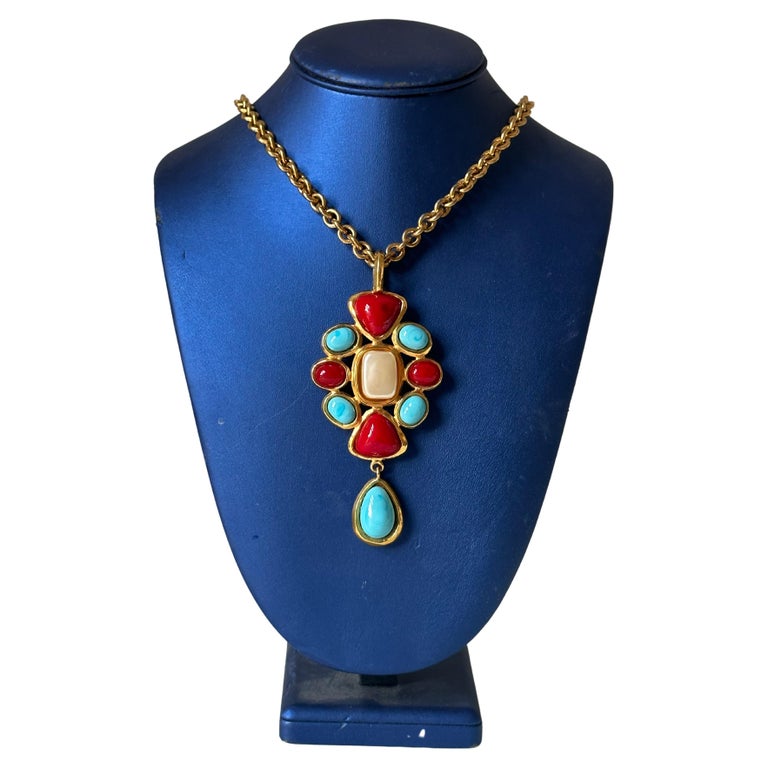 Vintage Chanel Cross in Gold Tone Metal For Sale at 1stDibs