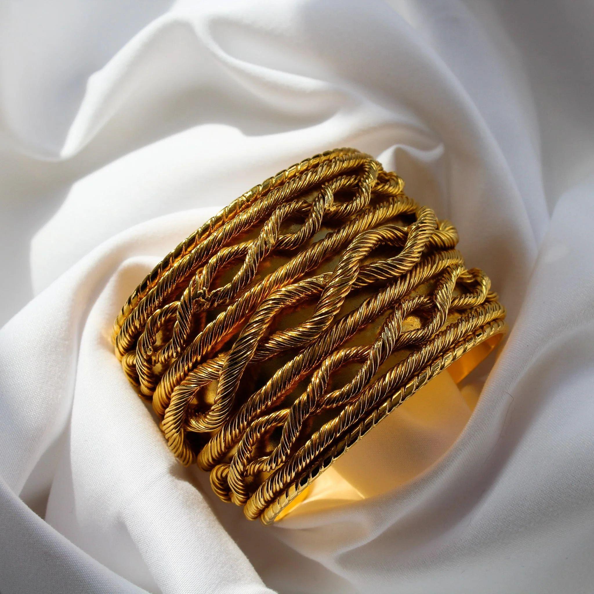 Vintage Chanel Cuff Bracelet 1980s

A beautiful Chanel bracelet, crafted in France in 1986. This incredible vintage Chanel Cuff without the typical CC logo it exudes stealth luxury!  

This Chanel vintage bracelet is in excellent condition and