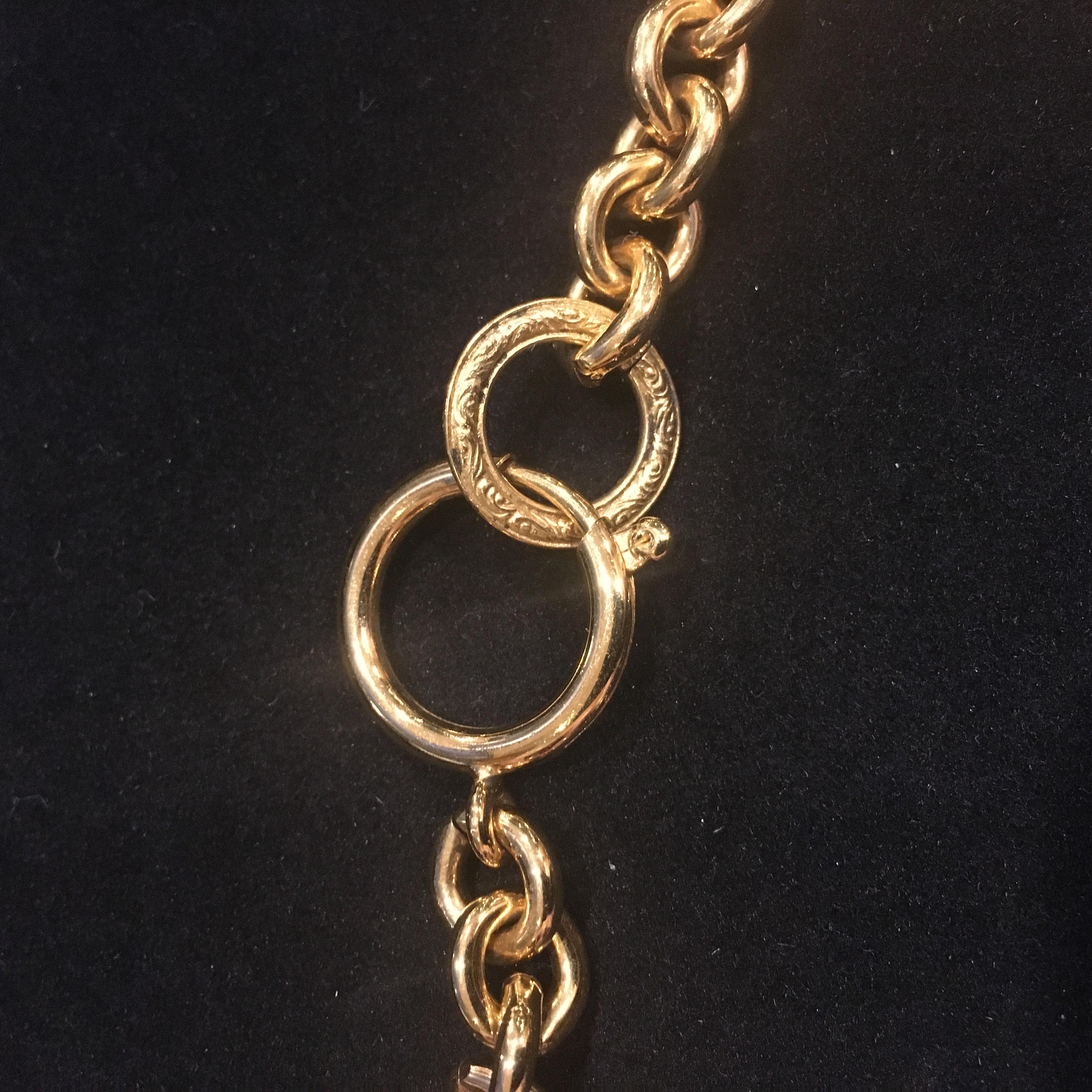 Vintage Chanel Custom Gold Plated Large CC Logo Pendant Short Necklace 1994 2