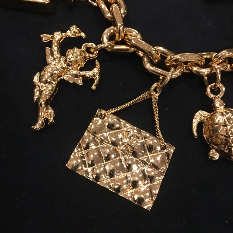 Chanel Gold Lapis Vintage Charm Bracelet – Plum Delightful