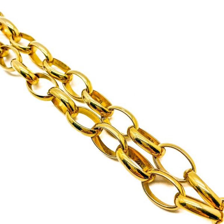 Vintage Chanel Cut Out Coco Chanel Medallion Chain Necklace 1980s For Sale 5