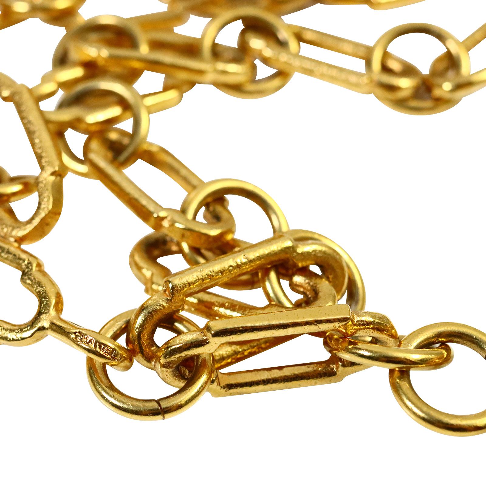 Vintage Chanel Dangling Byzantine Gold Belt For Sale 7