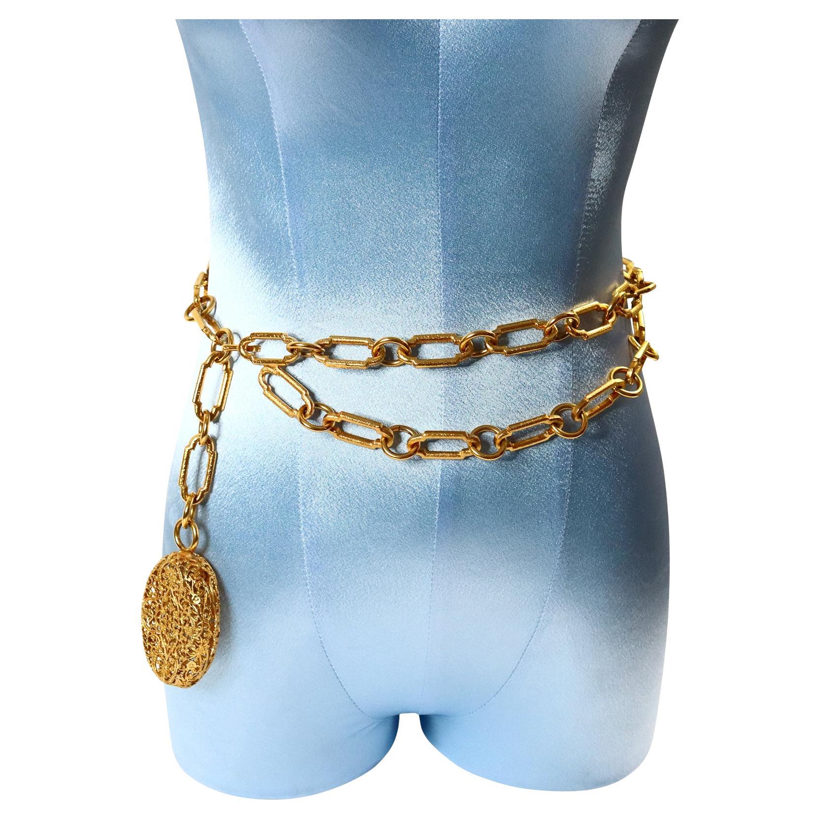 Chanel baumelnder byzantinischer Goldgürtel