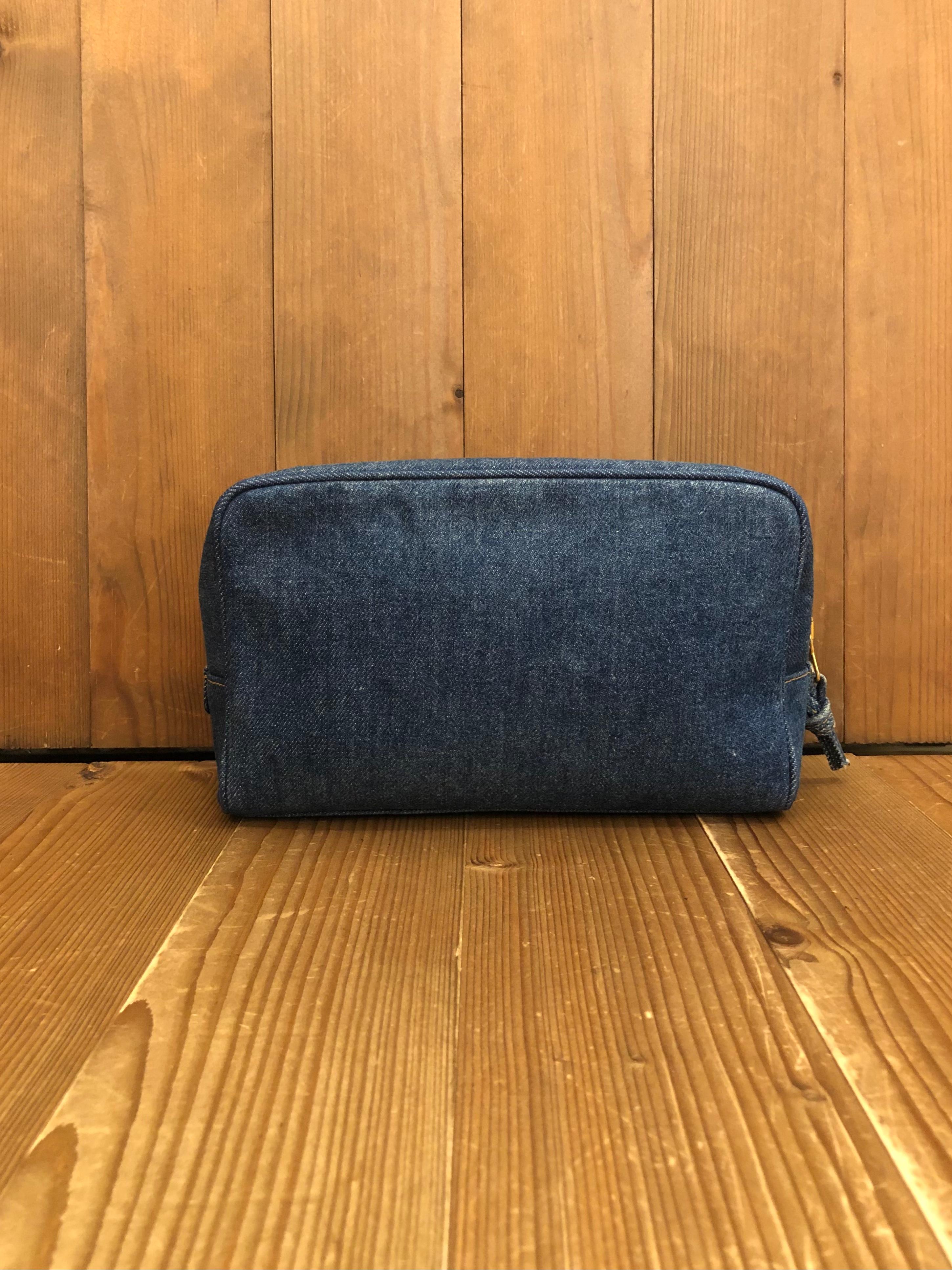 Vintage CHANEL Denim Cosmetic Pouch Blue 5