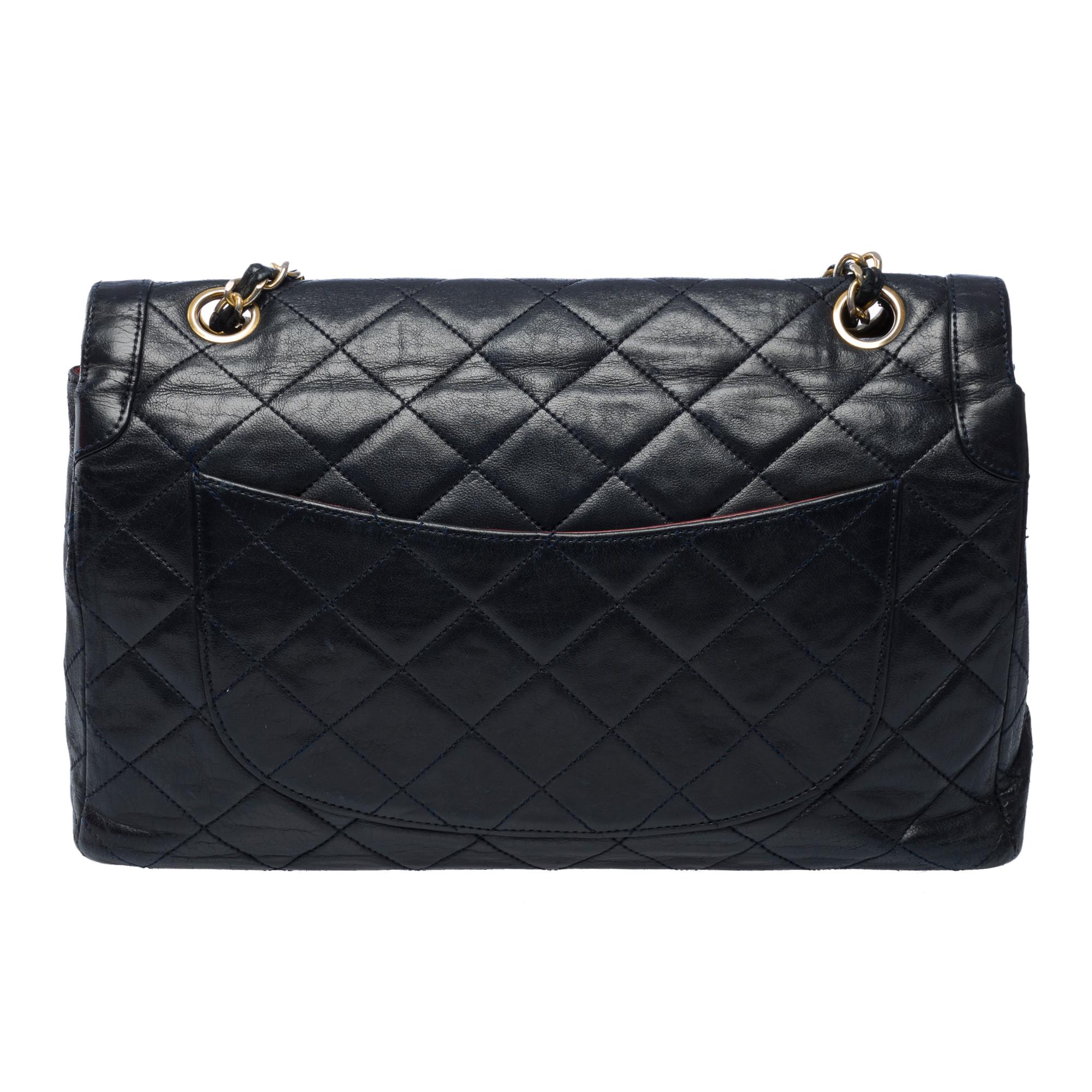 De las mujeres Bolso vintage Chanel Diana de doble solapa en piel de cordero acolchada negra, GHW en venta