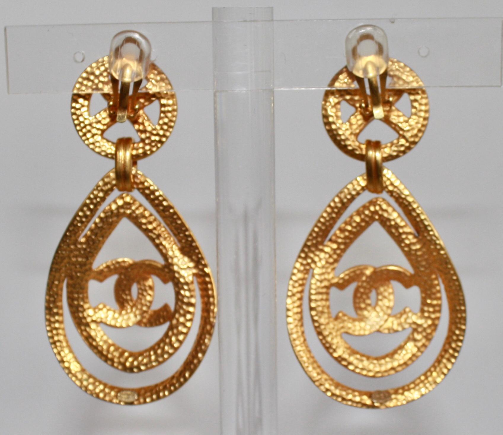 Modern Vintage Chanel Drop Clip Earrings.