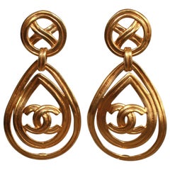 Vintage Chanel Drop Clip Earrings.