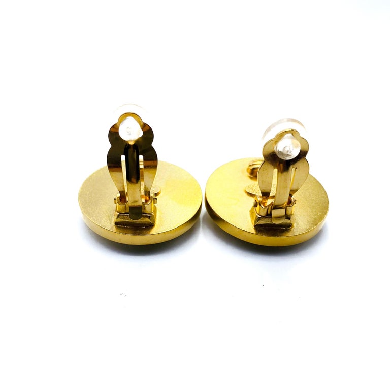 Vintage Chanel Gold Plated Clip On Earrings 1990s - AW 1995 Collection