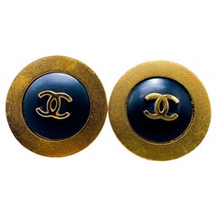 Vintage Chanel Gold Plated Clip On Earrings 1990s - AW 1995 Collection