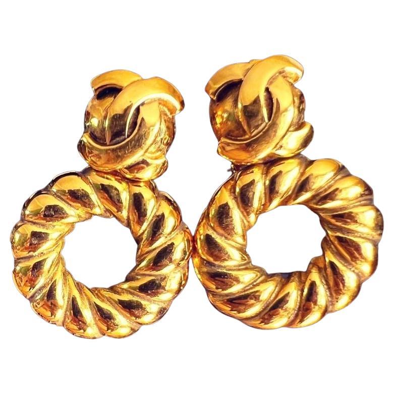 vintage chanel earrings For Sale