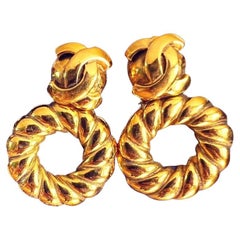 chanel earrings for women cc logo gold