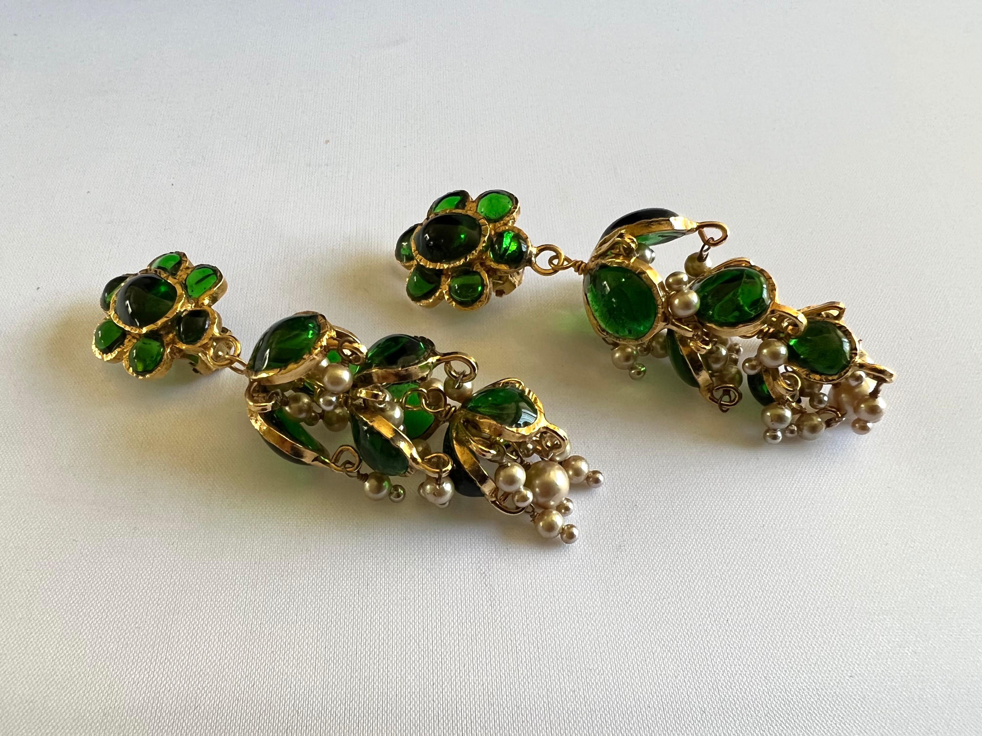 emerald statement earrings