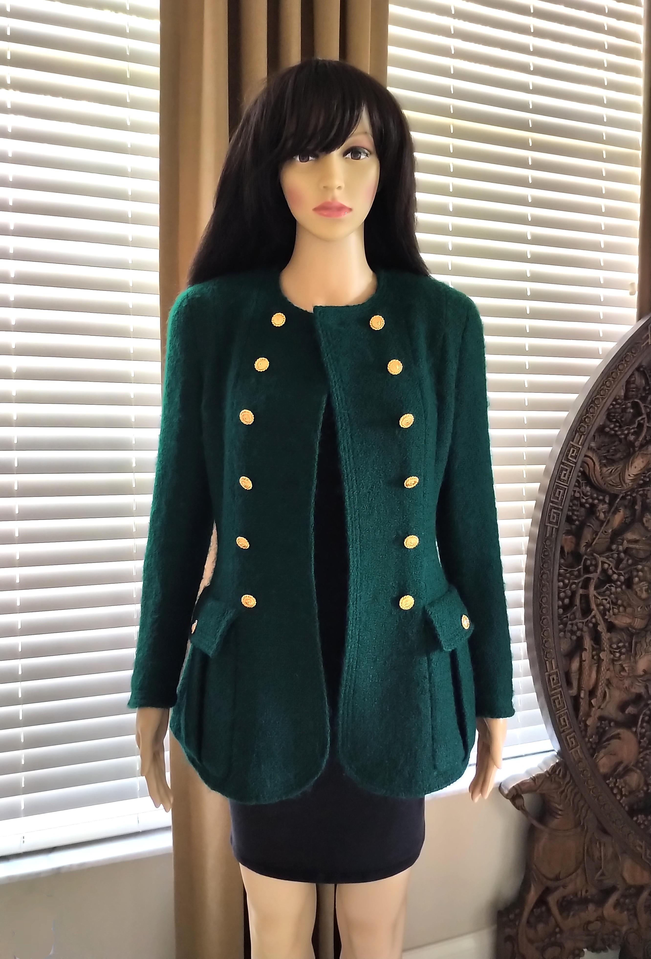 emerald green tweed suit