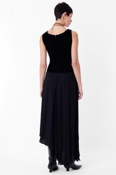 Vintage Chanel F/W 1993 Runway Black Velvet Boned Corset Dress