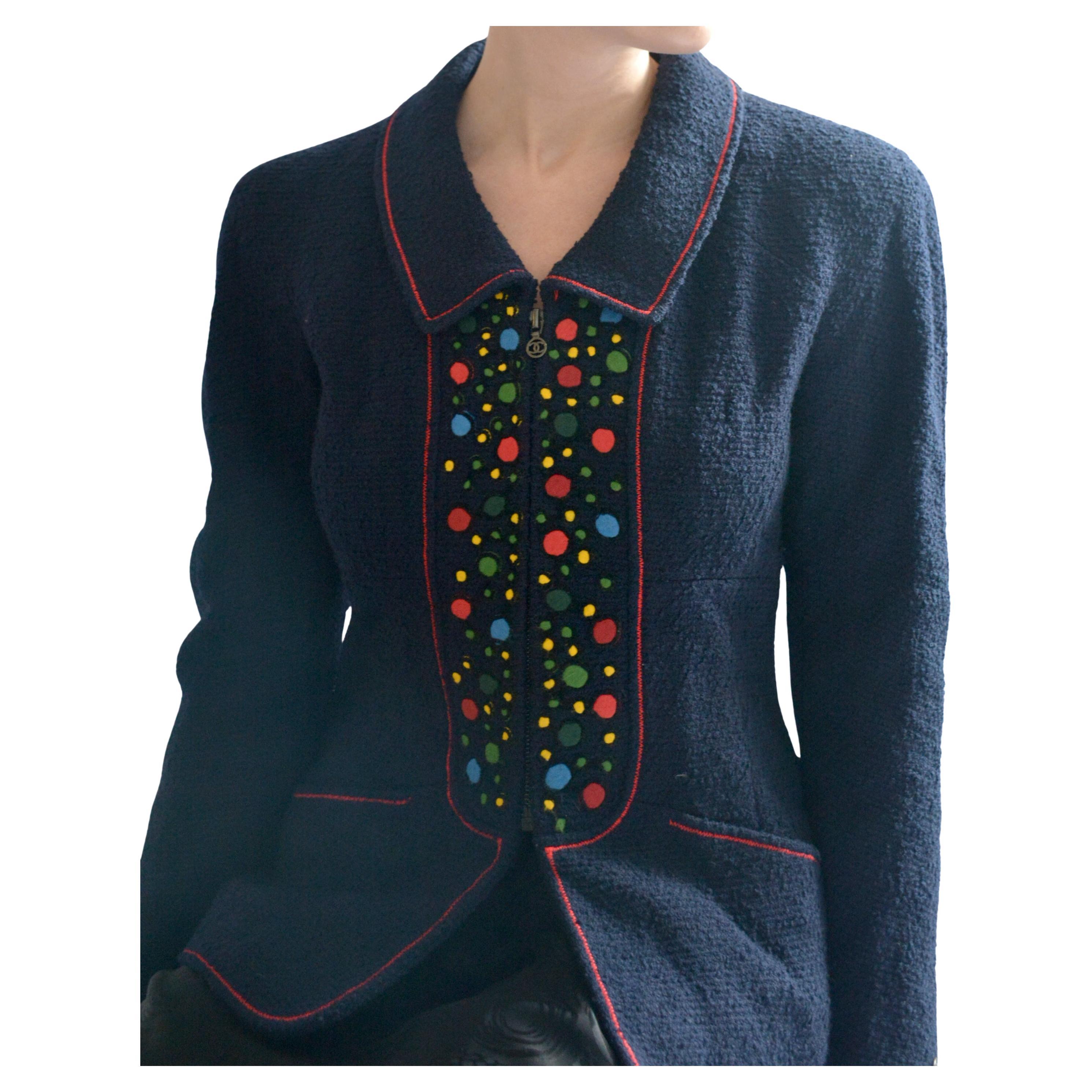 Vintage Chanel Autunno 1997: Giacca Bouclé ricamata in passerella in vendita