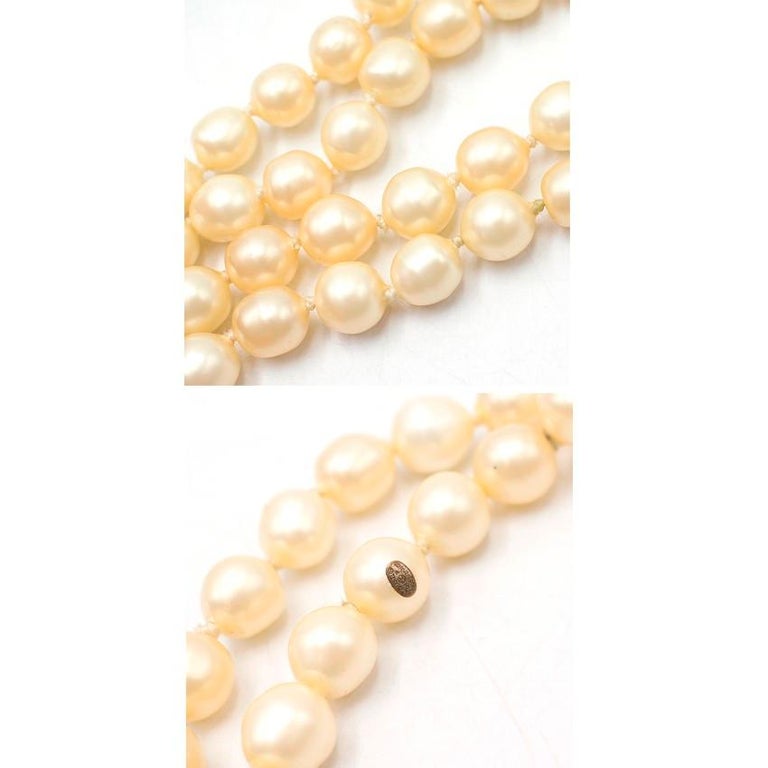 Vintage Chanel Faux Ivory Pearl Necklace at 1stDibs chanel faux pearl
