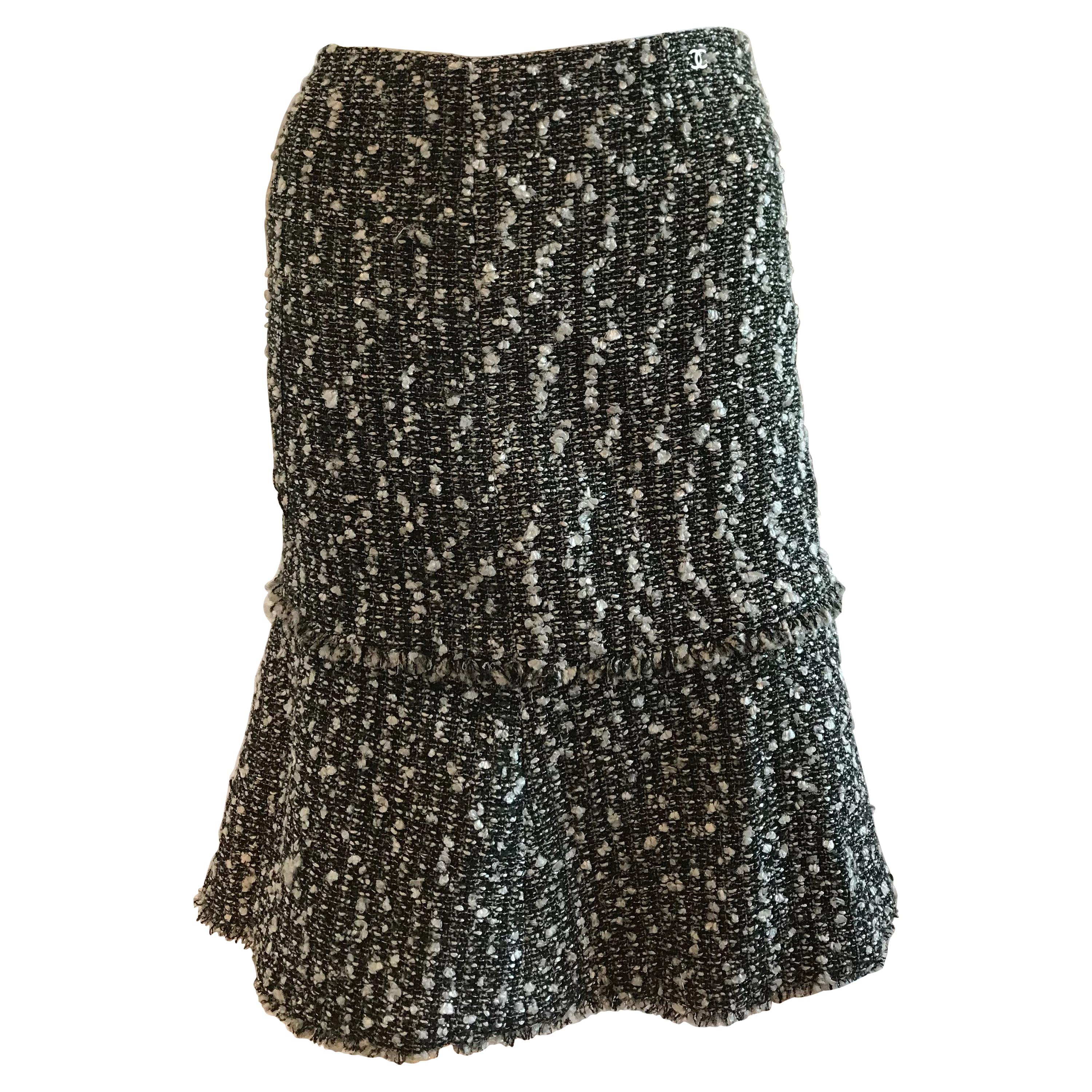 Chanel Black Zip Up Pencil Skirt at 1stDibs