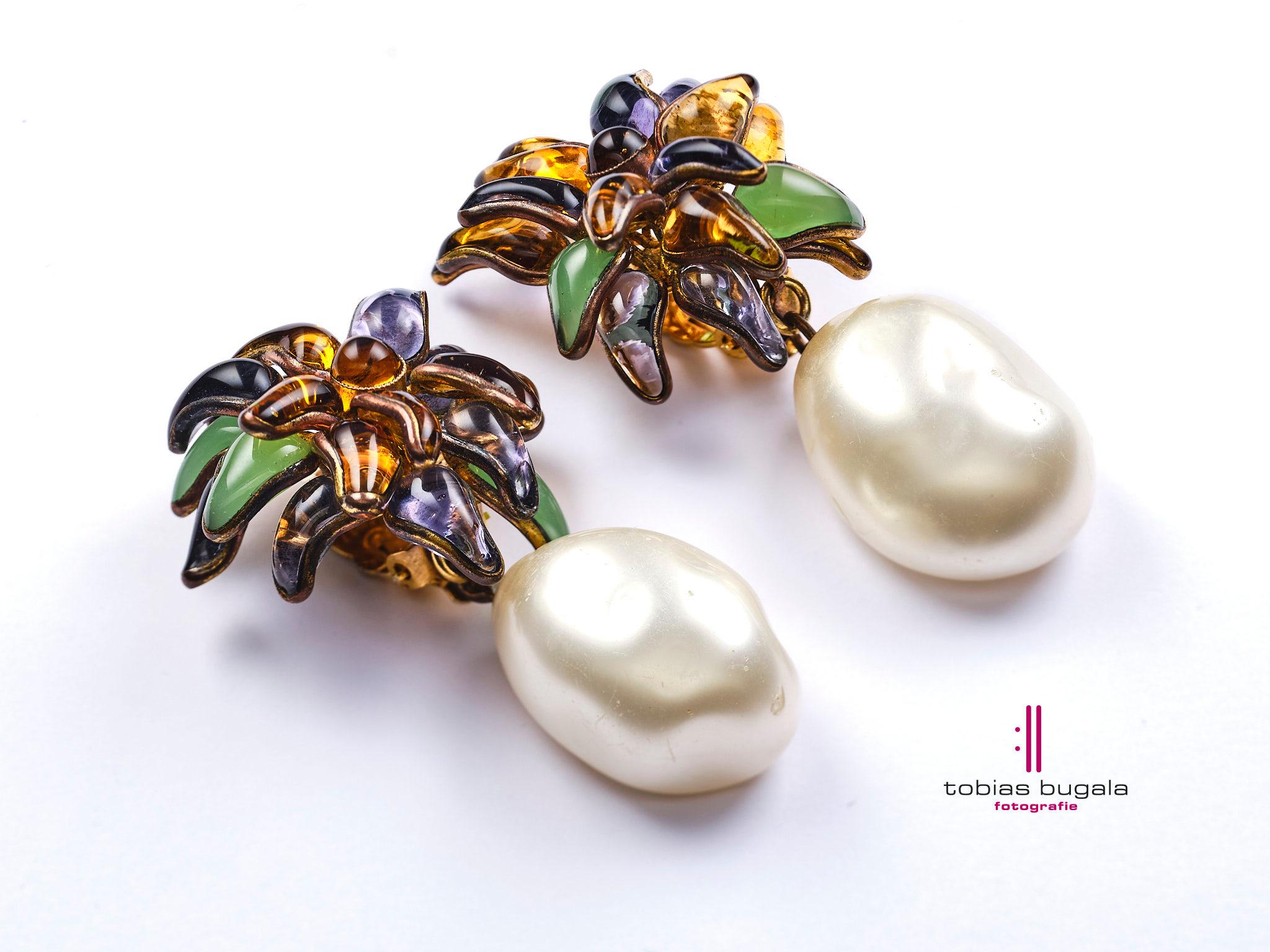 vintage chanel flower earrings