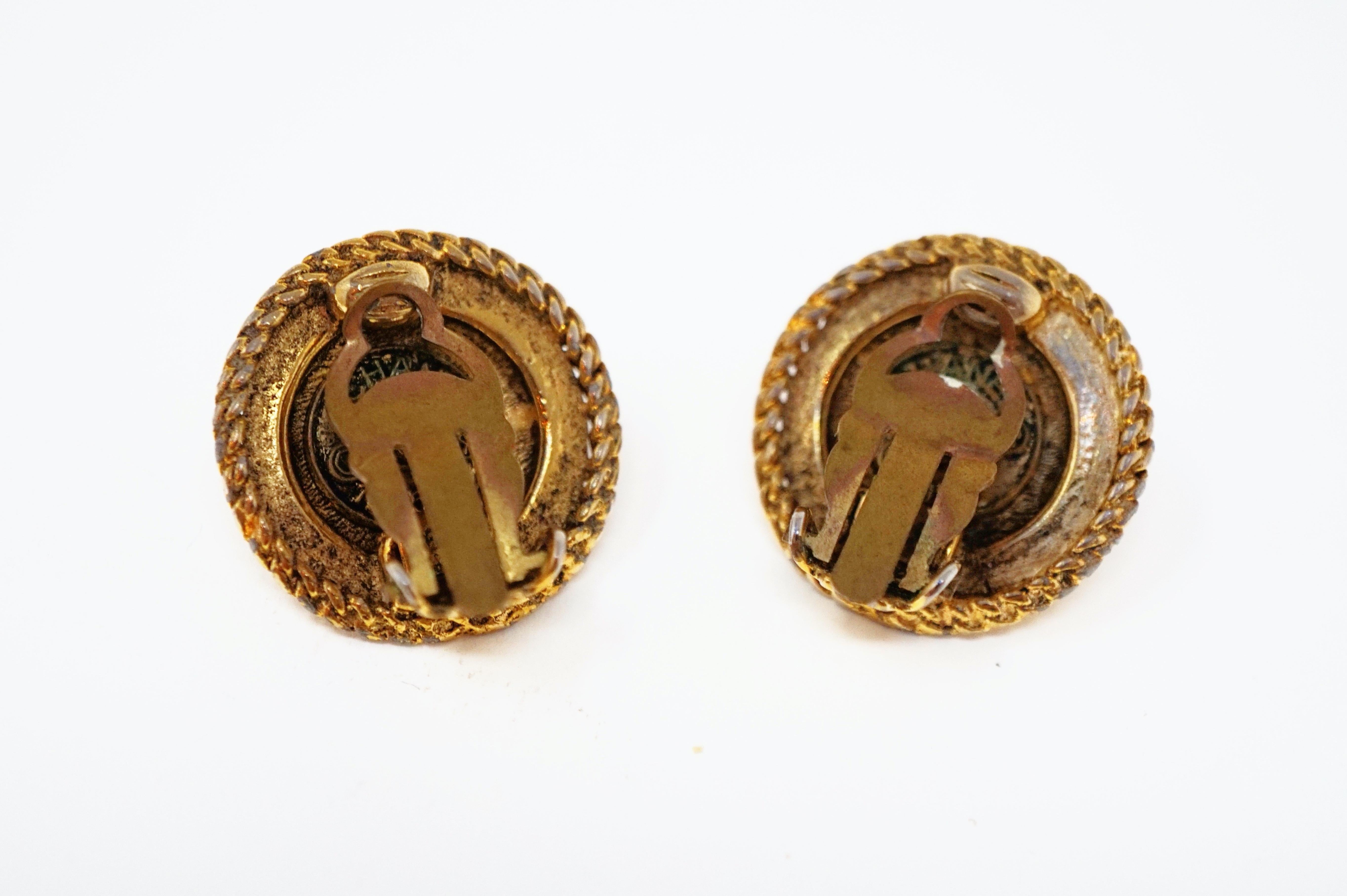 Vintage Chanel Gilded Faux Mabe Pearl Clip-On Earrings, Signed, 1985 1