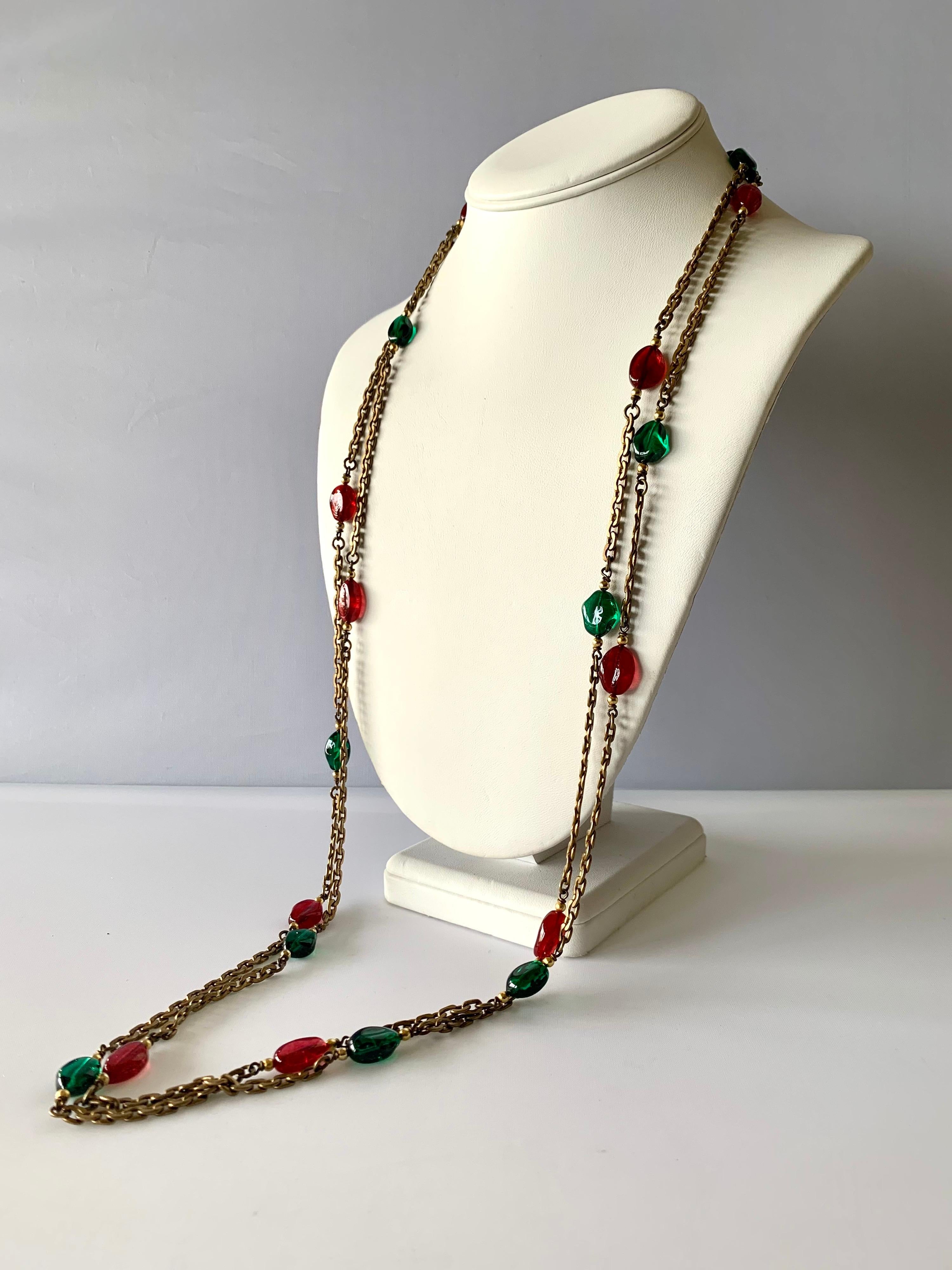 Byzantine Vintage Chanel Gilt Green and Red 