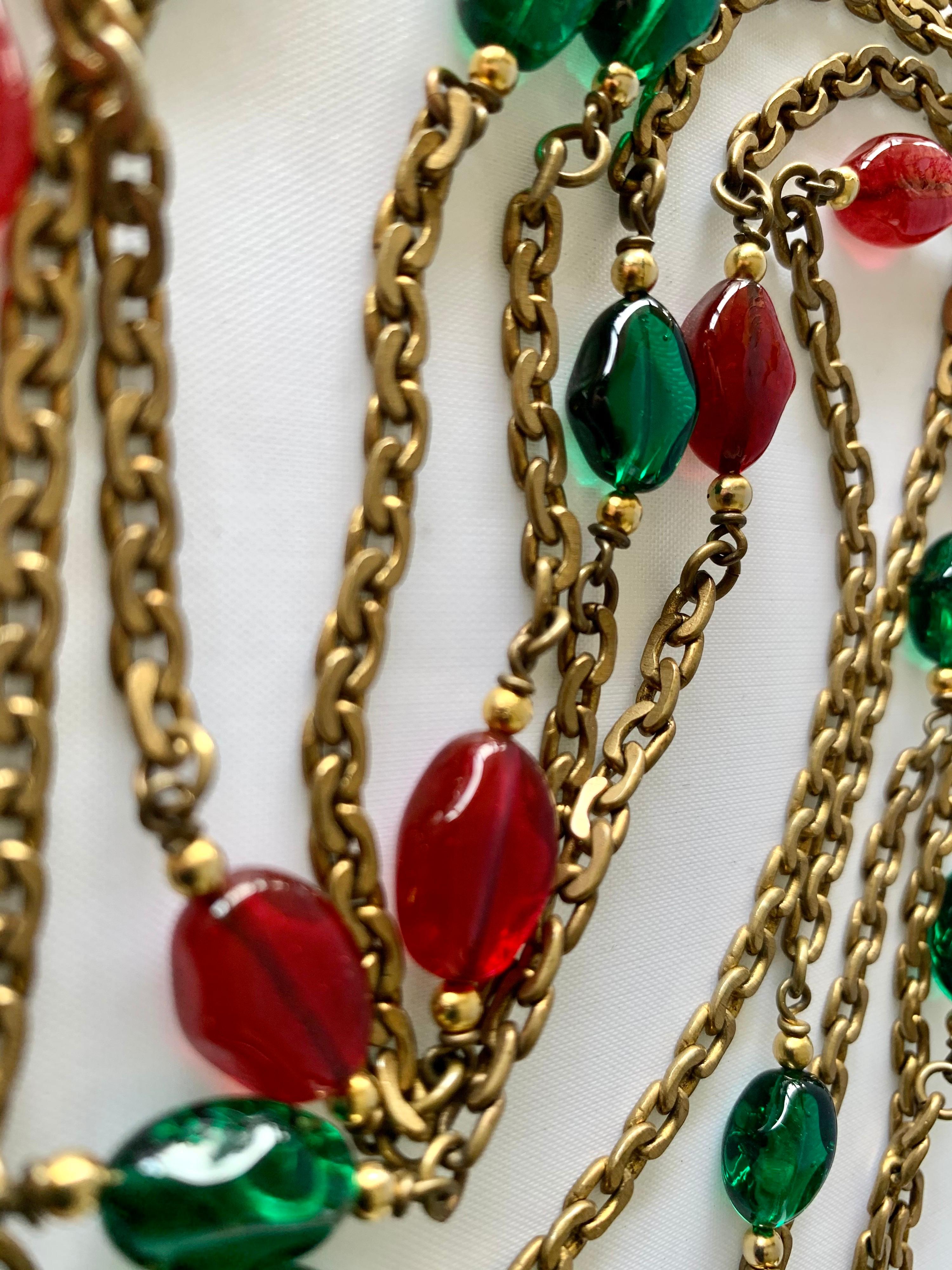 Vintage Chanel Gilt Green and Red 
