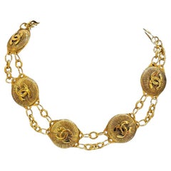 Vintage Chanel Gold CC Coin Necklace