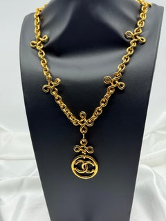 Collar Colgante Vintage CHANEL Oro CC Infinito