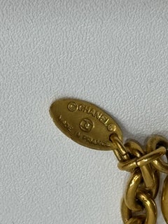 Collar Colgante Acolchado Chanel Vintage Oro CC