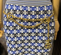 Cinturón de cadena redonda en capas Chanel vintage dorado CC