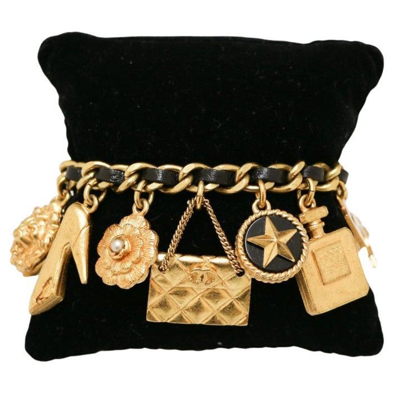 Mazza Lapis Moonstone Diamond Charm Bracelet 14k Yellow Gold at