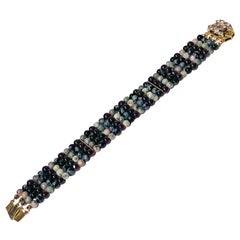 Vintage Chanel Gold Garnet Agate Bracelet, 20th Century