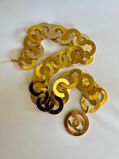 Vintage Chanel Gold Logo Double CC Belt