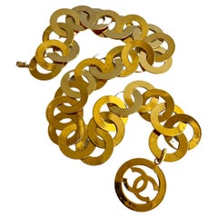 Vintage Chanel Gold Logo Double CC Belt