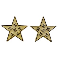 Vintage Chanel Gold Plated Clip On Earrings Y2K - 2001 SS Collection