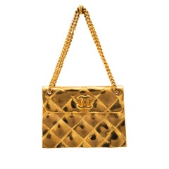 Vintage Chanel Gold Plated Hanging Flap Bag Motif PIN Brooch