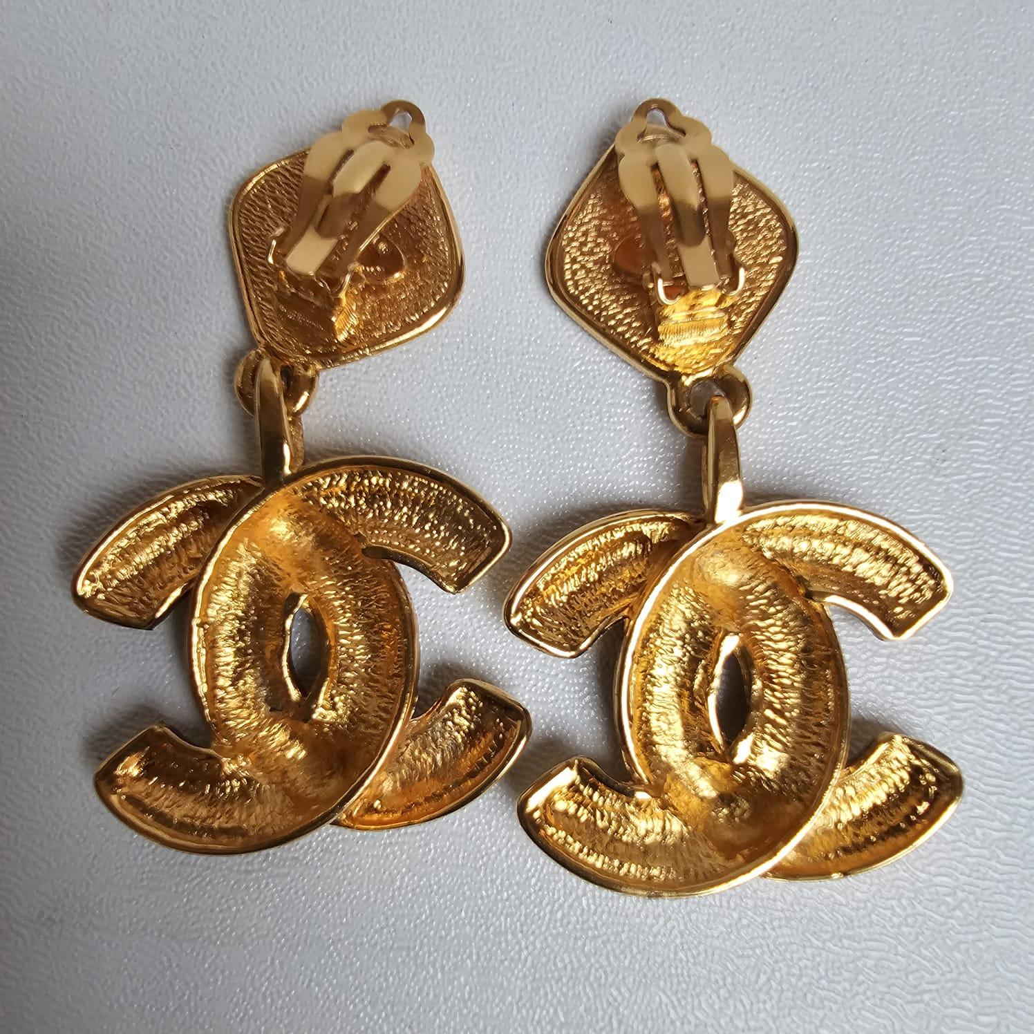 big gold chanel earrings