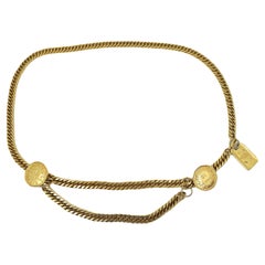 Vintage Chanel Goldfarbener 31 Rue Cambon Paris Logo Kettengürtel