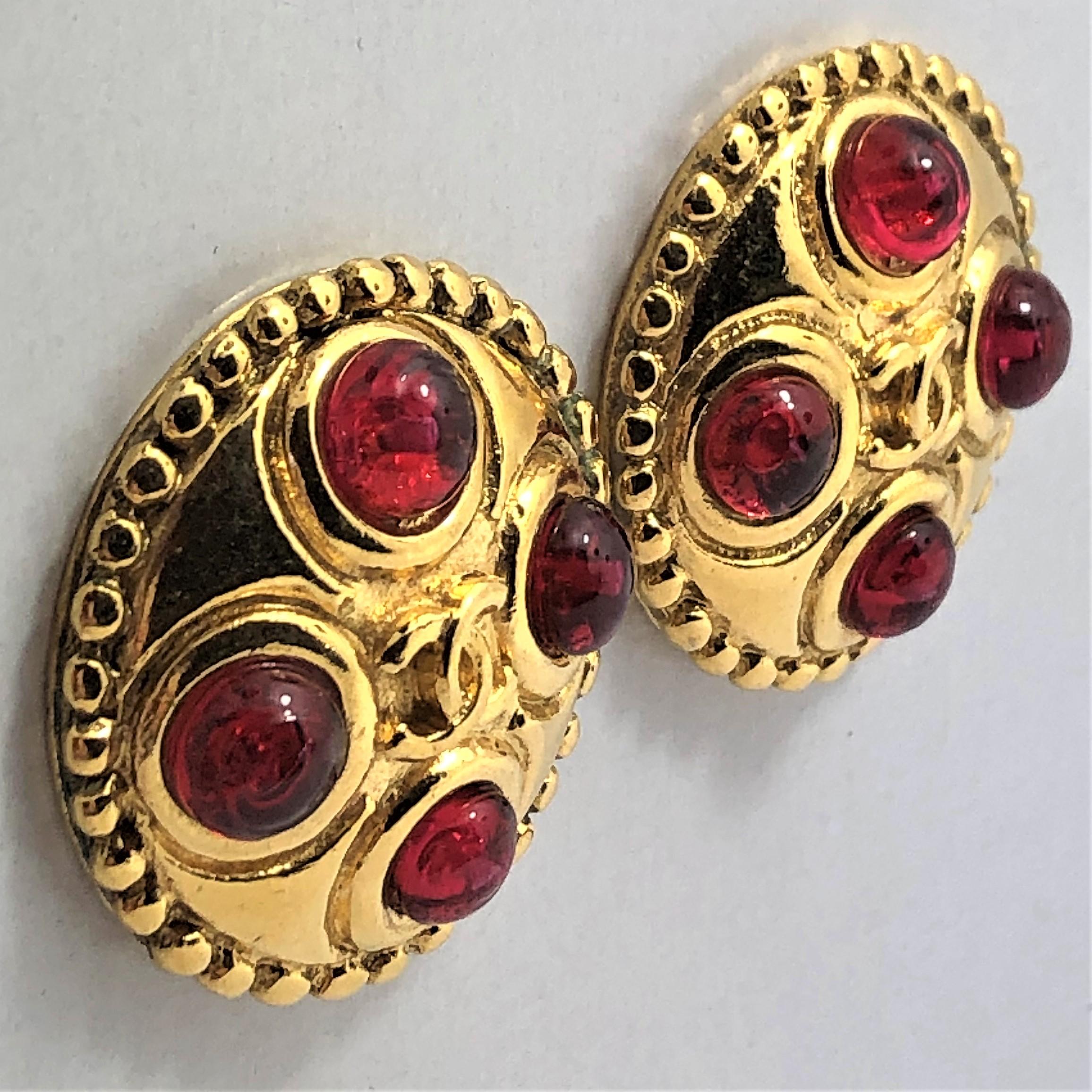 red chanel earrings