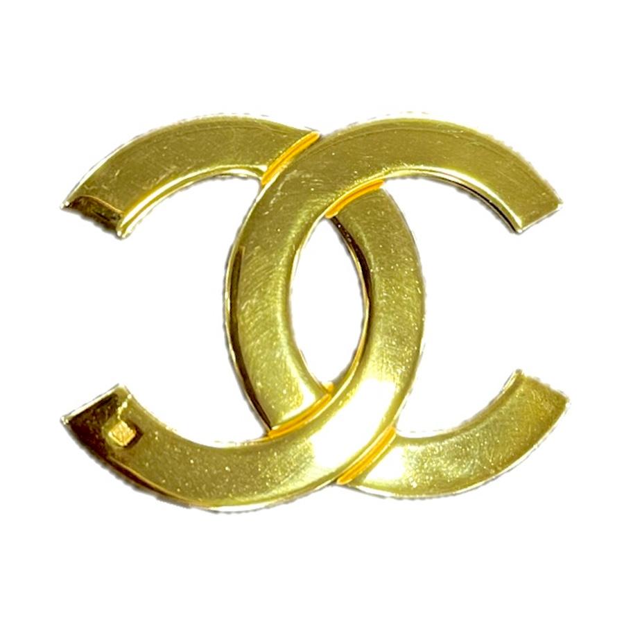 Chanel Goldene CC-Brosche, Vintage im Angebot 1