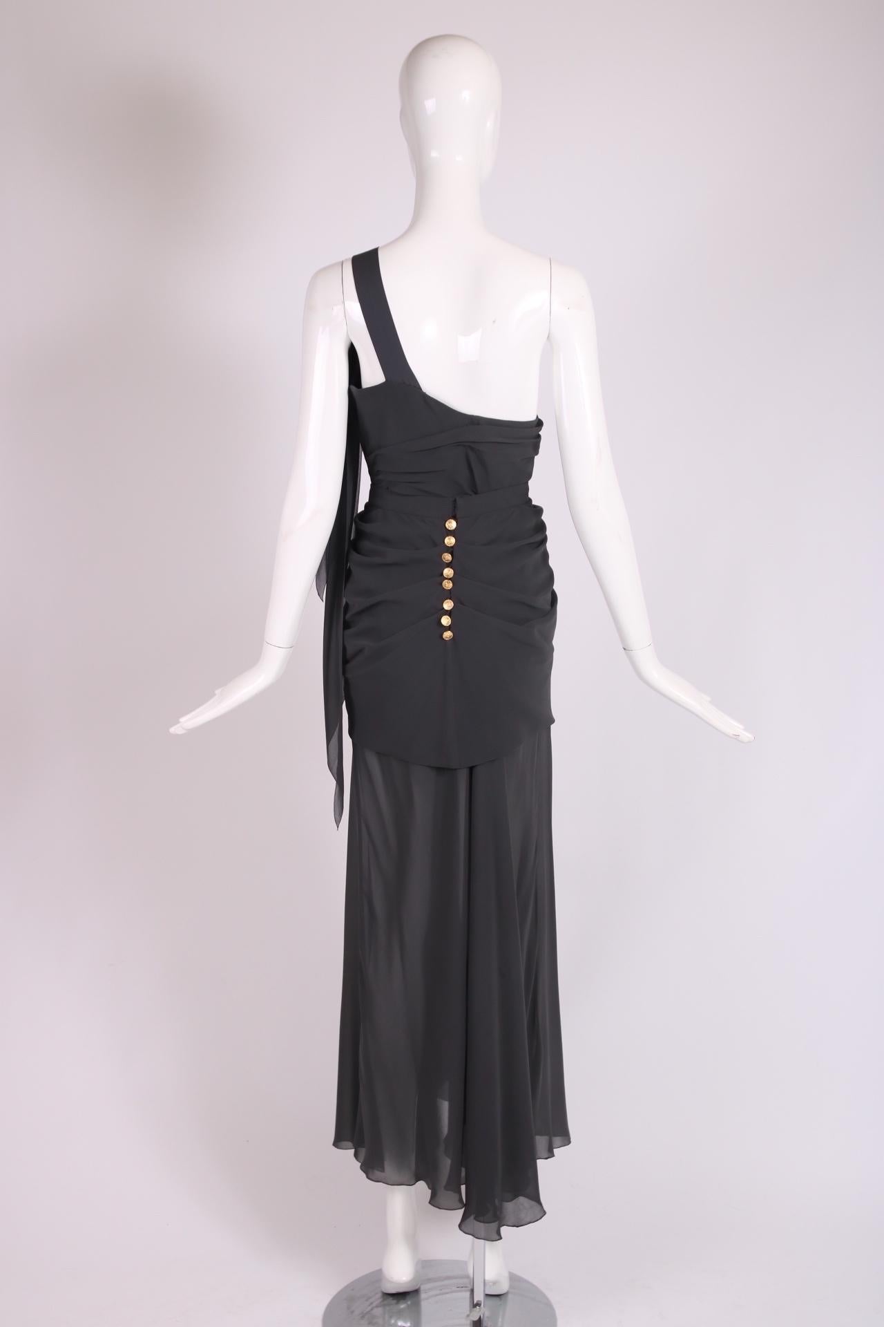 1989 Chanel Grecian-Inspired Silk Evening Ensemble In Good Condition For Sale In Studio City, CA