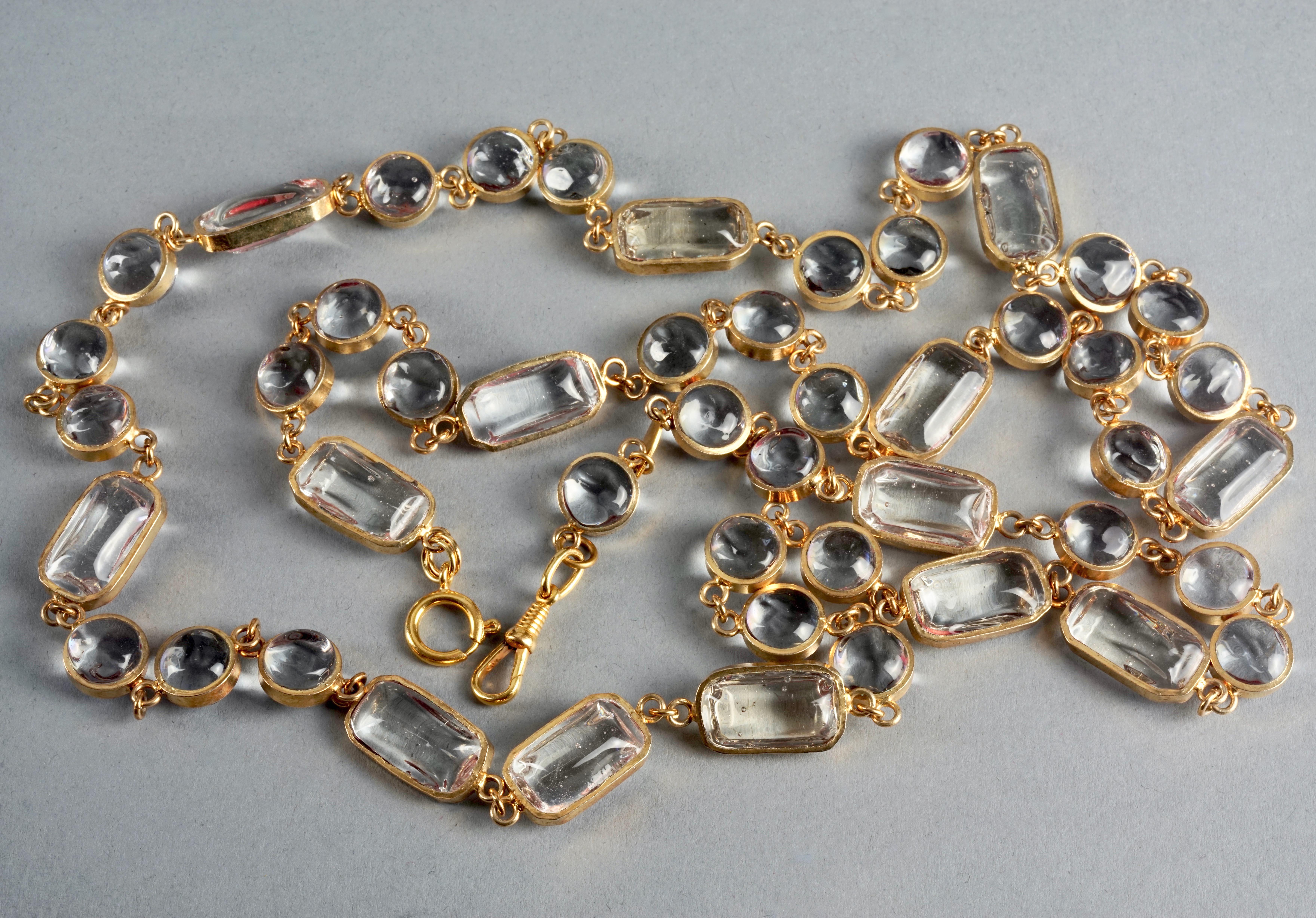 Vintage CHANEL GRIPOIX Chicklet Glass Link Long Necklace In Excellent Condition In Kingersheim, Alsace