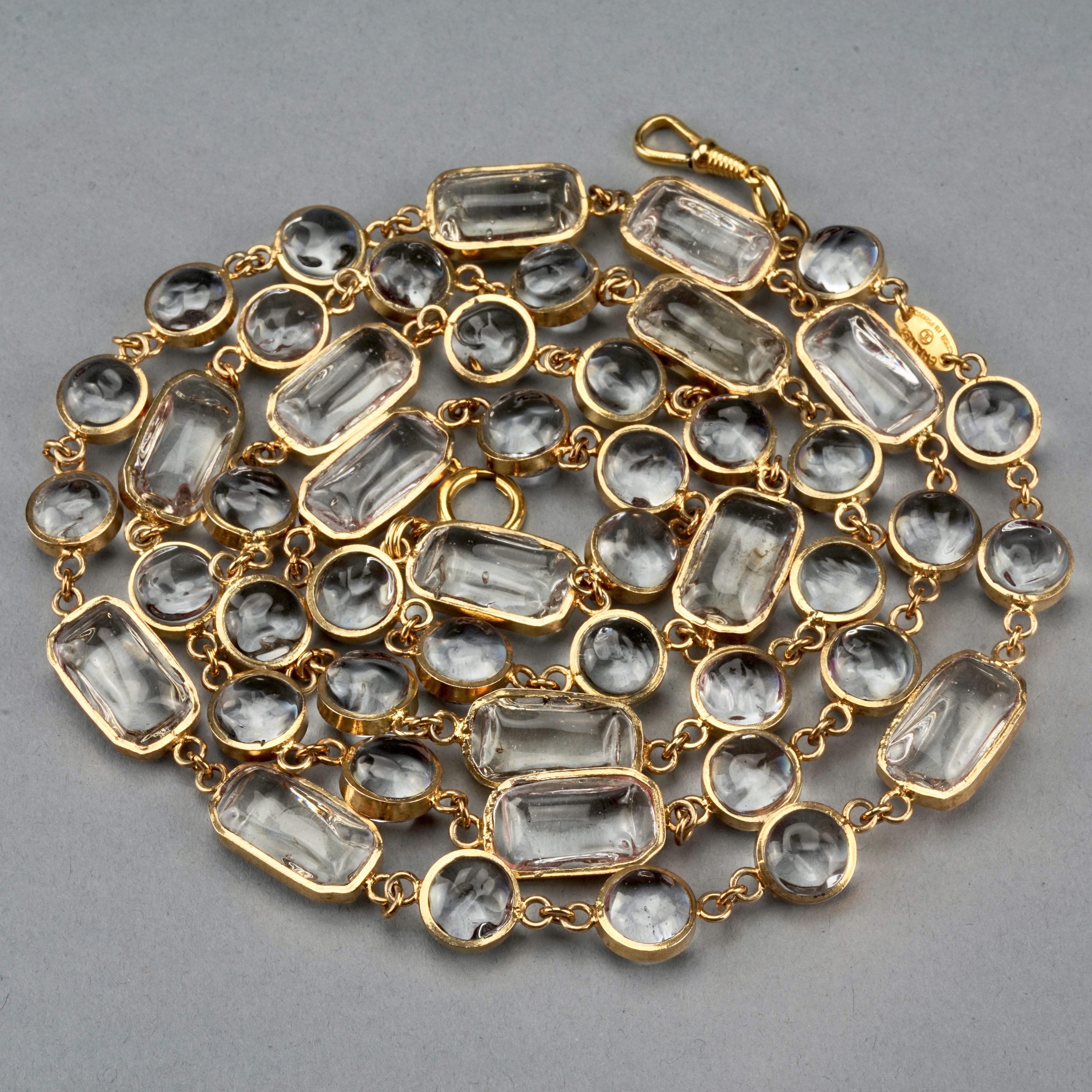 Vintage CHANEL GRIPOIX Chicklet Glass Link Long Necklace 1