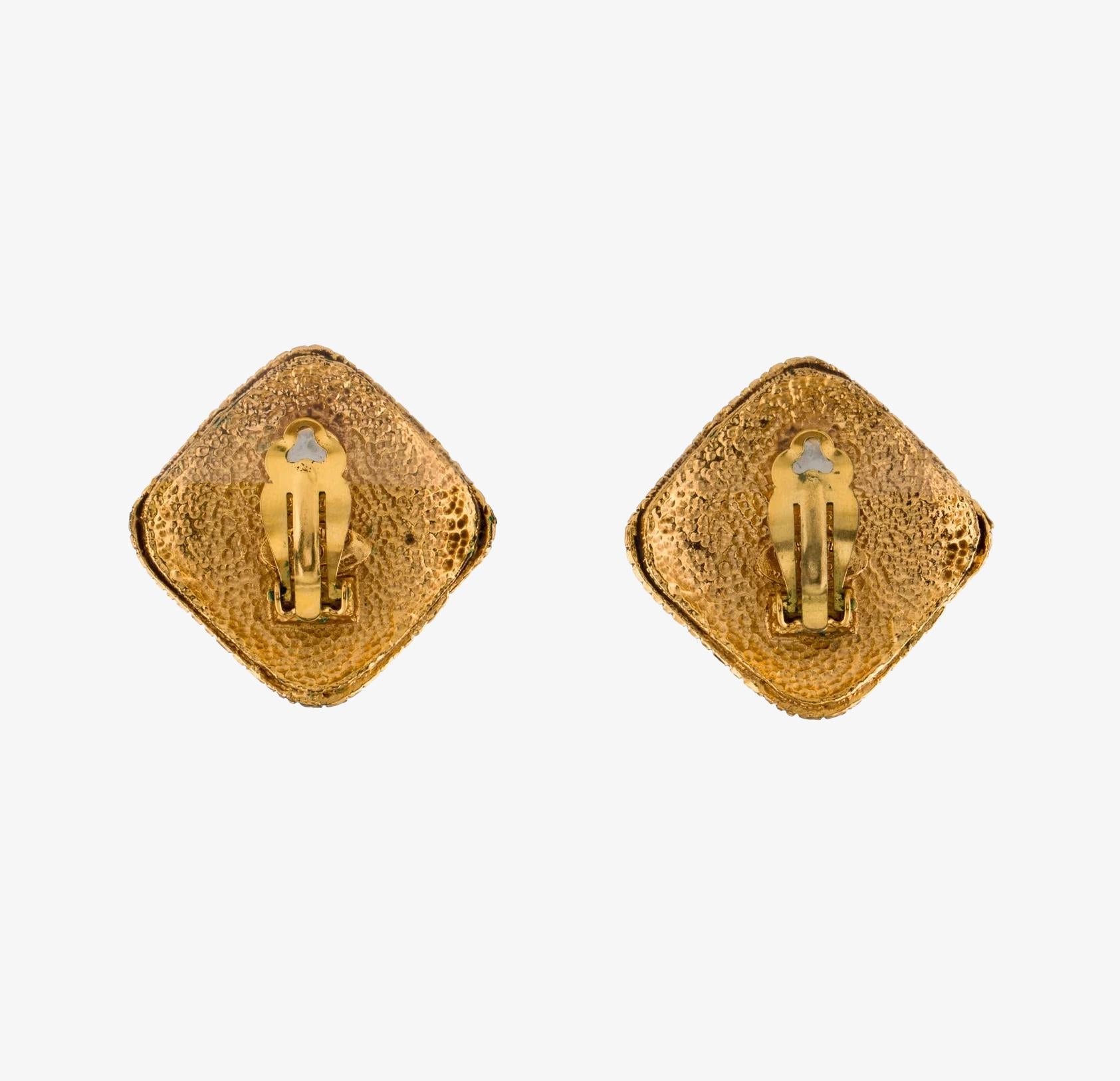 Vintage Chanel Gripoix Ohrringe mit Clip im Angebot 1