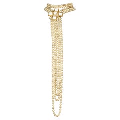 Vintage CHANEL Gripoix Cross Multi Strand Choker Necklace
