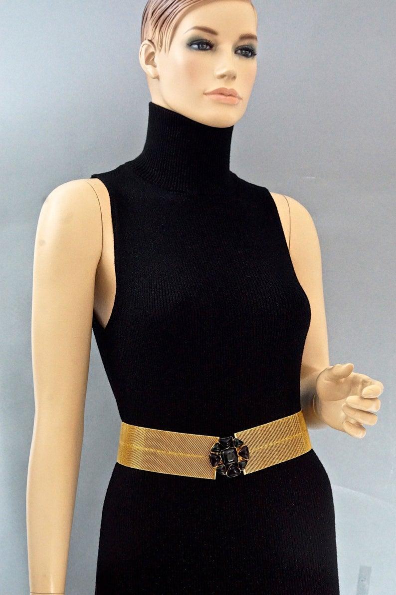 Vintage CHANEL Gripoix Flower Mesh Belt In Good Condition For Sale In Kingersheim, Alsace