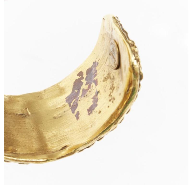 Vintage CHANEL Haute Couture Etruskischer handgefertigter Armreif aus vergoldetem Gold mit etruskischen Verzierungen Damen im Angebot