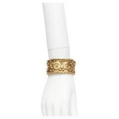 Vintage CHANEL Haute Couture Etruscan ornate handcrafted gilded gold cuff bangle