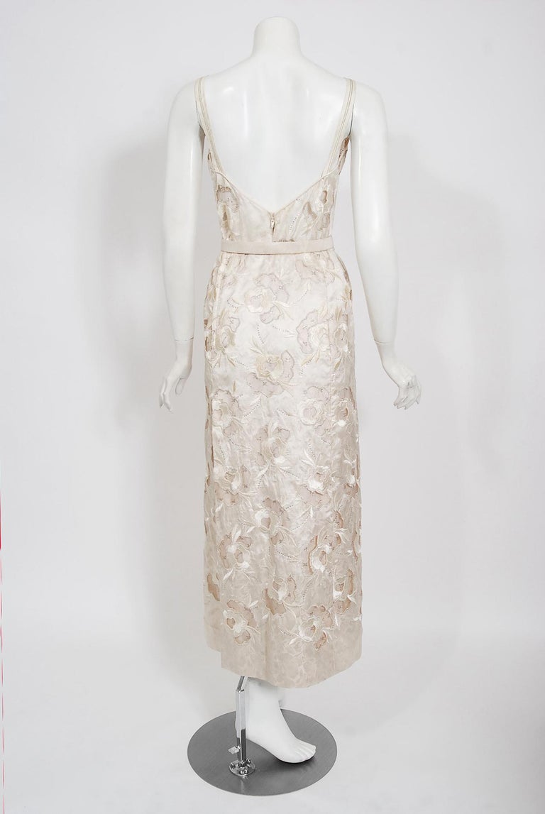 Vintage Chanel Haute Couture Ivory Lesage Embroidered Silk Bridal Gown and  Jacket For Sale at 1stDibs